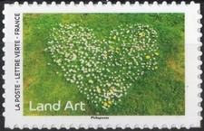 1 TIMBRE LAND ART "COEUR DE MARGUERITES" AUTOCOLLANT FEUILLE DE 30 TIMBRES - TTB