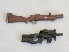 Action Joe & Action Man Armes 1/6 Fusil Rifle Rack + Mitraillette Noire Vintage