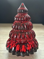 BACCARAT Joli Sapin Cristal Rouge Estampille et Signature (neuf)