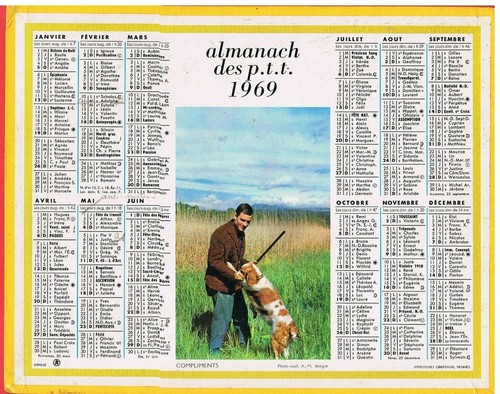 Calendrier poste 1969 - de,