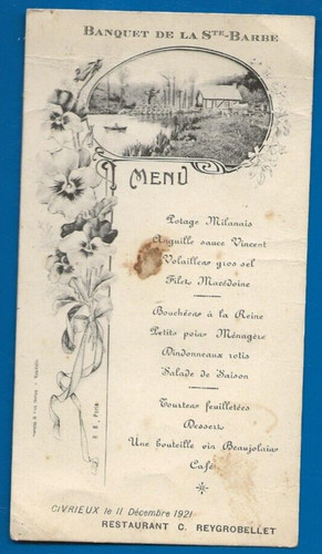 Menu sainte barbe - sainte,