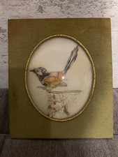 tableau dessin sur soie ancien
