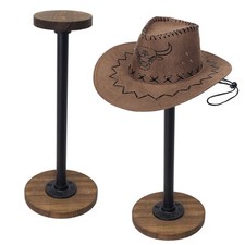 2 Pieces Support de chapeau Support vintage en bois pour chapeaux avec tubes ...