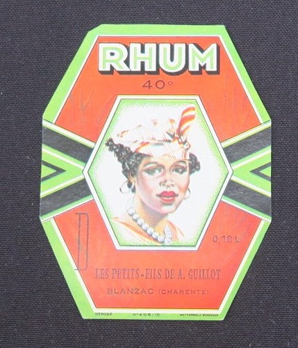 Ancienne étiquette rhum - étiquette,
