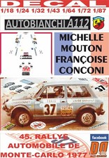 DECAL AUTOBIANCHI A112 ABARTH M. MOUTON R. MONTECARLO 1977 24th (02)