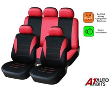 Housse Siège Voiture Ensemble Complet Rouge Tissu Pour VW Golf Polo Passat Jetta