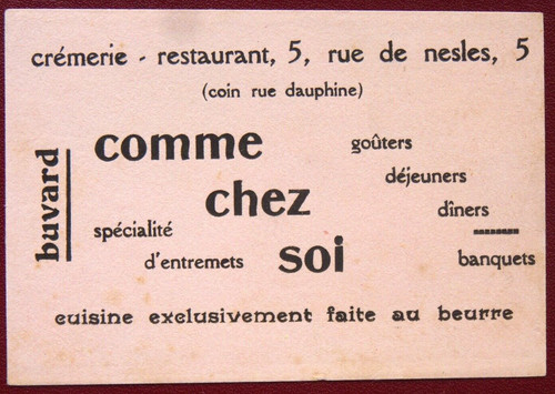 Buvard comme chez soi - soi, rue