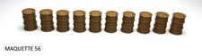 1/43 lot 10 fûts kaki bidons barils décor train entrepôt maquette 56 militaire