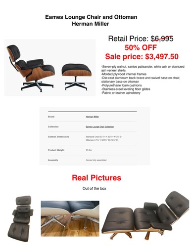 Eames lounge chair and ottoman - and,