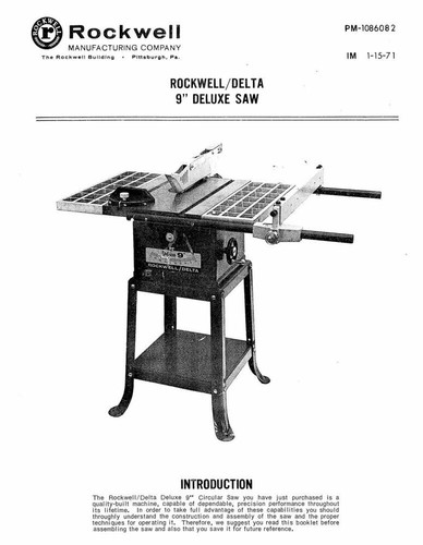 Delta rockwell deluxe saw - delta, 9"