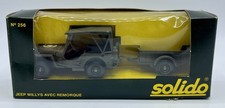 Jeep Willys bachée avec remorque - SOLIDO 256 - 1979/80 - Neuf en boite noire