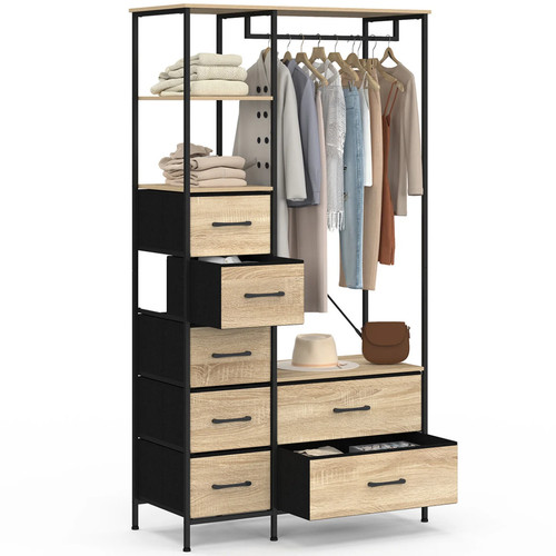 penderie etagere bois tissu