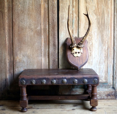 French antique foot stool - french,