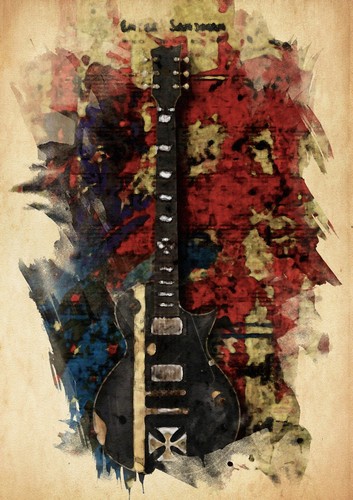 Music guitar art iron - guitar,