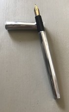 Ancien Stylo Plume Waterman Torsade Argenté Plume Or 18 Carats