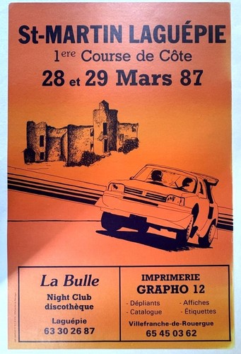 Affiche couse côte automobile - couse,