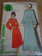 PATRON VINTAGE Marie-Claire -Vintage French JUPE TUNIQUE LONGUE POP    40 AU 48