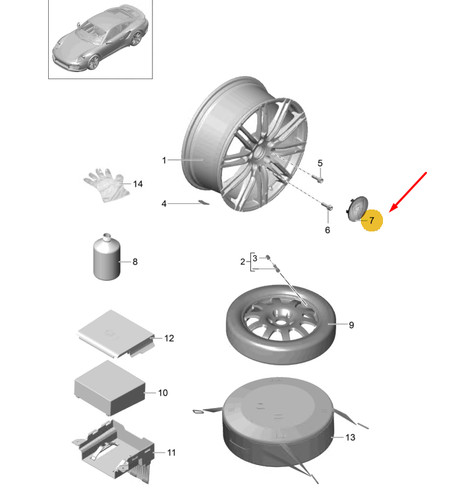Cache moyeu roue porsche - cache,