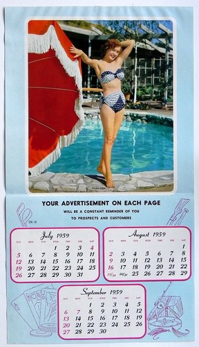 1959 salesman sample calendar - salesman,