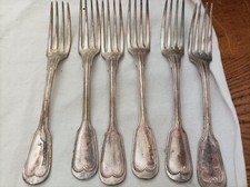 6 fourchettes anciennes métal argenté CHRISTOFLE