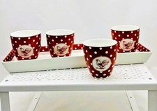 Plateau céramique blc/rouge