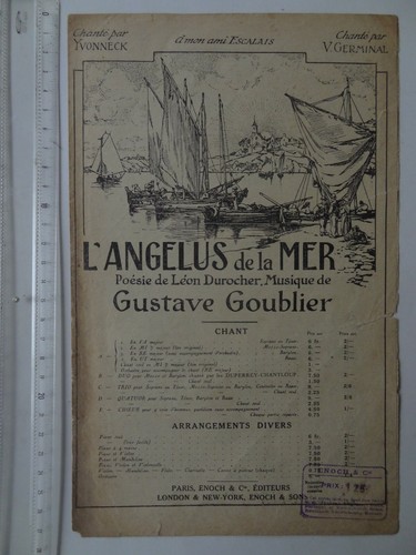 Partition angelus la mer - partition,