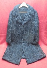 Manteau de fourrure Astrakan noir - petite taille 38/40 coupe droite, col en V..