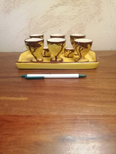 Lot 6 Coquetiers Pots Sel Poivre  Plateau Massilia Ceramique Provence Marseille