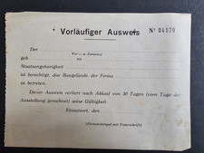 Guerre 39-45 - formulaire AUSWEIS