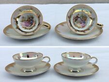 Tasses à café et soucoupes- Porcelaine BAVARIA - R & W - 4 pièces  - VINTAGE