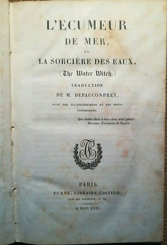 1831 litterature ecumeur - 1831, l'ecumeur