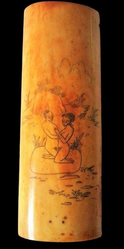 Chine gravé scène - -, os