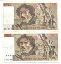 2 Rares 100 Francs Delacroix
