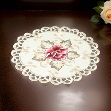 4pcs Brodé Rose Motif Ajouré