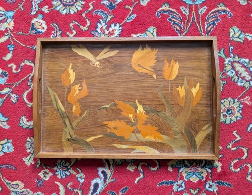 Ancien plateau marqueterie - plateau,