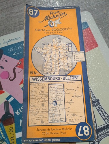 Carte michelin ww2 datée - michelin, 1945