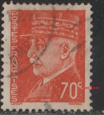 FRANCE Pétain Type Hourriez YTN° 511a 70c Orange Variété C avec cédille Oblitéré