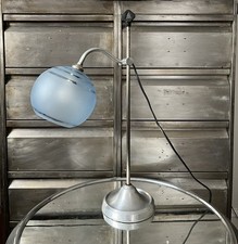 Déco Vintage Lampe De Bureau Col De Cygne Orientable Métal Verre Dépoli 1950