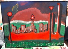 Jo Patch : "Le pays de verre" Huile sur panneau