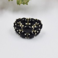 Bague véritable en onyx noir