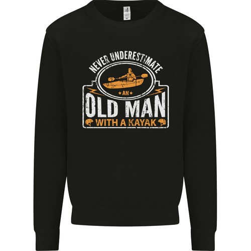 Old man with kayak - an,