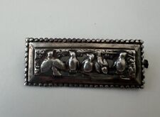 Broche en Argent décor oiseaux Flam France art déco