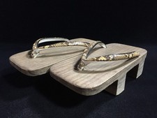 B0941 Sabots En Bois Japonais GETA Vintage KIMONO Mode Unique