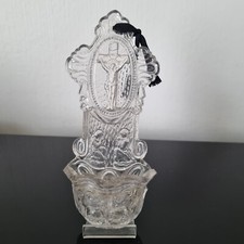 Bénitier en Verre Avec Inclusion Anges XIXè Cristallo Cerame Victorian 19thC