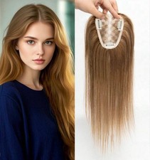 Postiche Blond Femme Cheveux Humains Lisse Topper A Clips Remy Hair