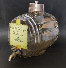 FONTAINE TONNEAU VERRE DE PHARMACIE EAU DE COLOGNE PARFUM VIOLETTE ART DECO
