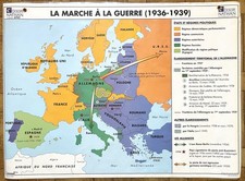 ? Ancienne carte scolaire historique Nathan - Europe 1920, 2e Guerre mondiale