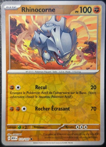 Carte pokemon rhinocorne - carte,