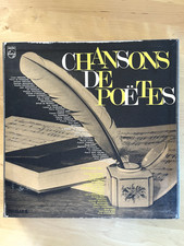 Coffret 4 disques vinyle 33T 30cm Mono - Chansons de poètes - Bon état - Rare