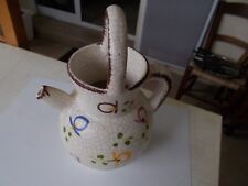 Pichet, chevrette en grès céramique craquelé, signé dessous, à identifier.